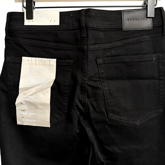 NWT Everlane The Way-High Clean Front Skinny Jean in Black - Size 30 - Picture 6 of 16